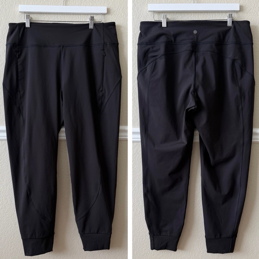 Athleta Rainier Jogger Fleece Lined Pants Black Large